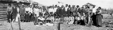 Tetlin people gathered for the funeral of Chief David, 1919. Photo by F.B. Drane, courtesy of University of AK
